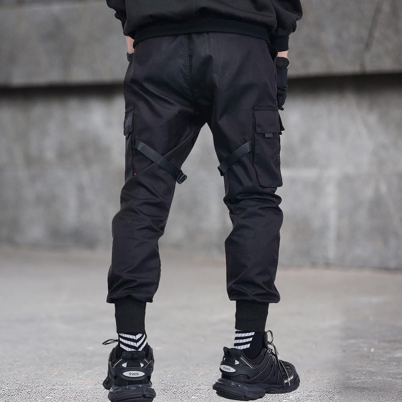 Mens Joggers Pants Long Multi-Pockets Outdoor Fashion Casual Jogging Cool Pant with Drawstring