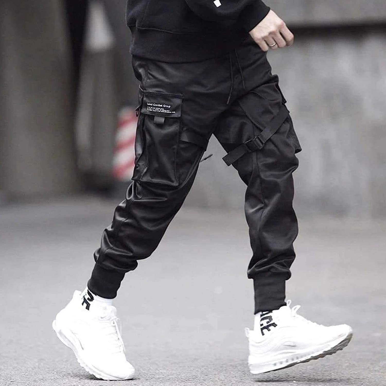 Mens Joggers Pants Long Multi-Pockets Outdoor Fashion Casual Jogging Cool Pant with Drawstring