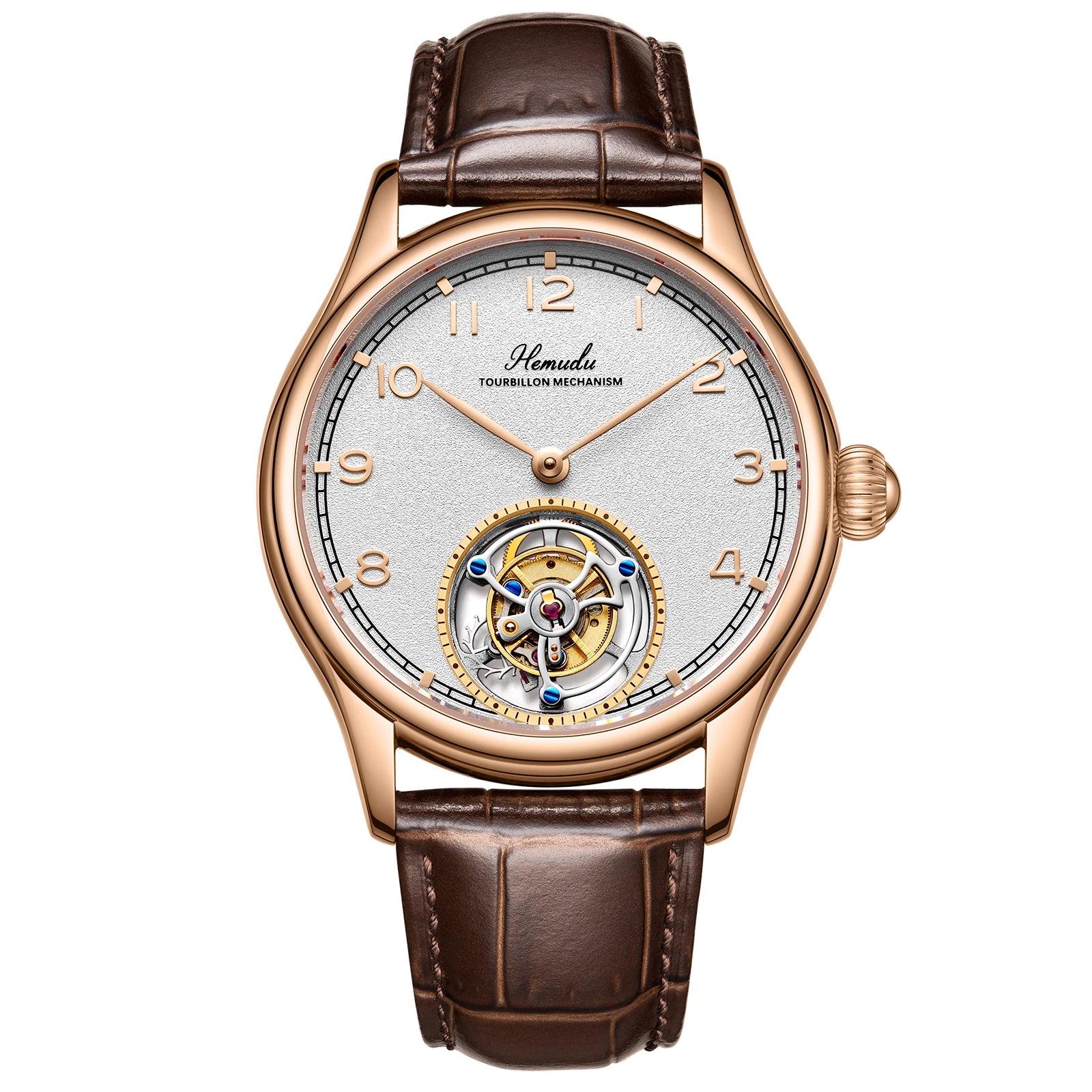 HEMUDU Flying Mens Tourbillon Movement Mechanical Business Casual Watch Sapphire Mirror Mechanical Skeleton Waterproof Watches