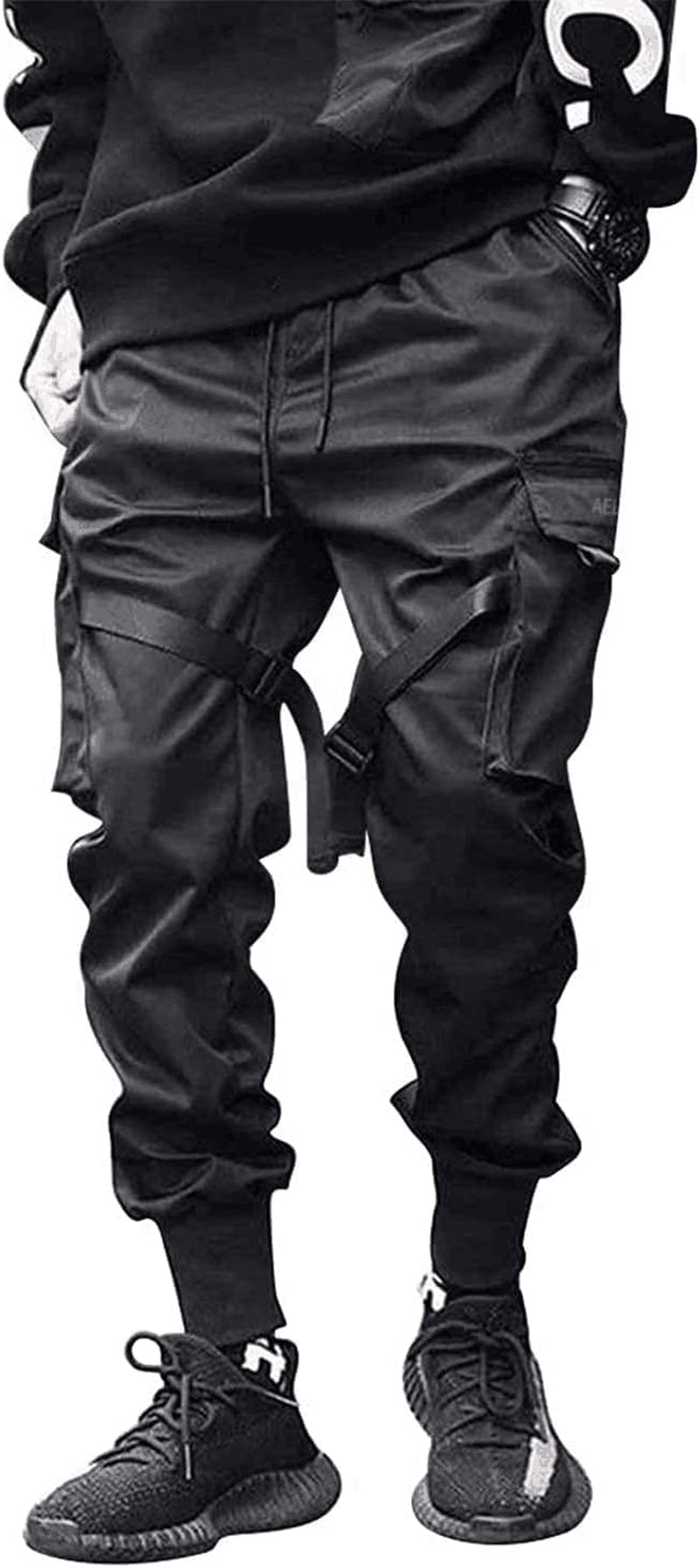 Mens Joggers Pants Long Multi-Pockets Outdoor Fashion Casual Jogging Cool Pant with Drawstring